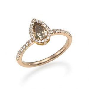 Fancy Brown טבעת אירוסין טיפה R5490