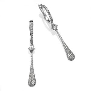 עגילי יהלומים ימית E9626