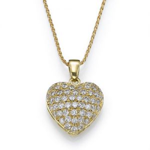 תליון יהלומים לב סגור P8839