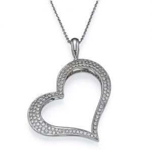 תליון יהלומים לב פתוח P4539