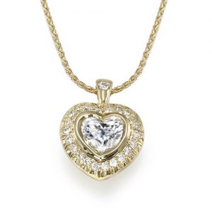 תליון יהלומים לב P7717