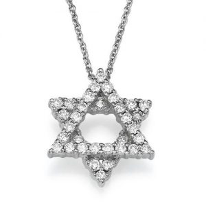 תליון יהלומים מגן דוד P4193