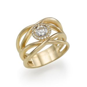 טבעת יהלומים פז R6152