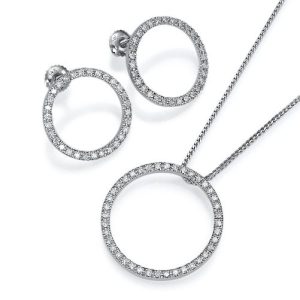 סט עגילים ושרשרת יהלומים S1000