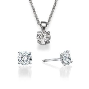 סט תליון ועגילים 1.20 קראט דגם ST1100.