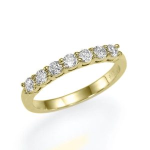 טבעת שורה ברברה משובצת 7 יהלומים איכותיים דגם R5226