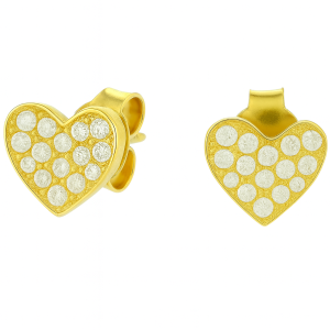 עגילי יהלומים בצורת "לב" מודל: ES116