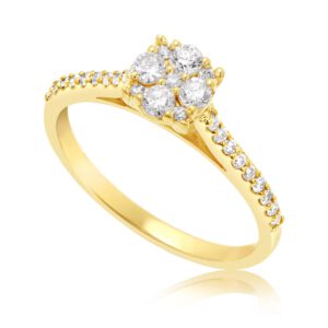 טבעת אירוסין משובצת יהלומי מעבדה עגולים דגם RL6611