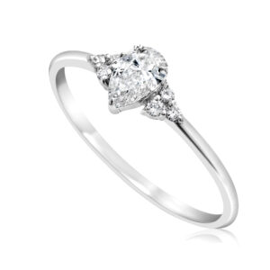 טבעת משובצת יהלום מעבדה טיפה דגם RL9514