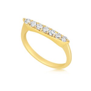 טבעת משובצת יהלומי מעבדה בשורה דגם RL6610