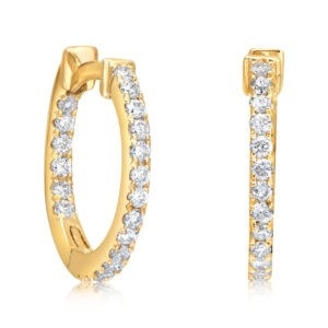 עגילי חישוק משובצים יהלומים דגם E5508