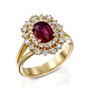 טבעת רובי מוקף יהלומים דגם R5422