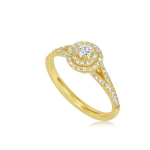 טבעת אירוסין משובץ יהלומים עגולים דגם שני R5119