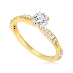 טבעת אירוסין משובץ יהלומי מעבדה עגולים רויאלטי R6494