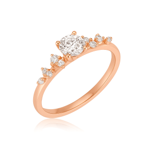 טבעת אירוסין נזר יהלומים R5169